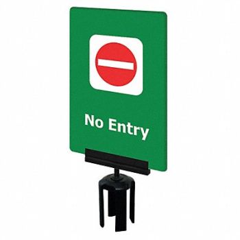 TENSABARRIER Acrylic Sign Green No Entry, 3YHF4