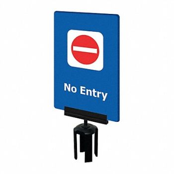 TENSABARRIER Acrylic Sign Blue No Entry, 3YHF6