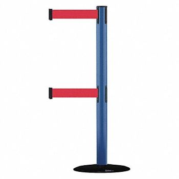 TENSABARRIER D0016 Barrier Post with Belt 7-1/2 ft L Red, 3YHF9