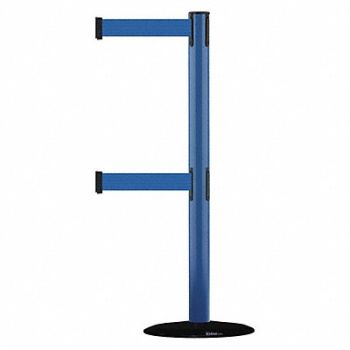 TENSABARRIER D0016 Barrier Post with Belt 7-1/2 ft L Blue, 3YHG2