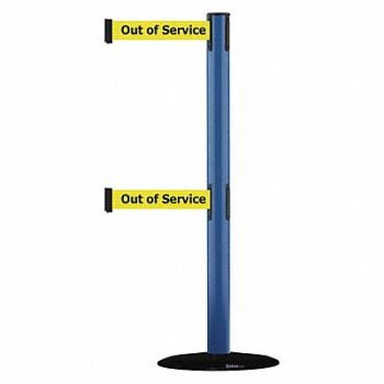 TENSABARRIER D0017 Barrier Post with Belt Blue, 3YHH5