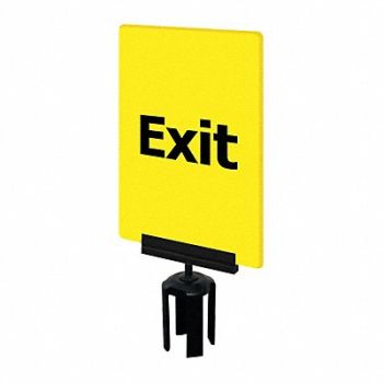 TENSABARRIER Acrylic Sign Yellow, 3YHH6