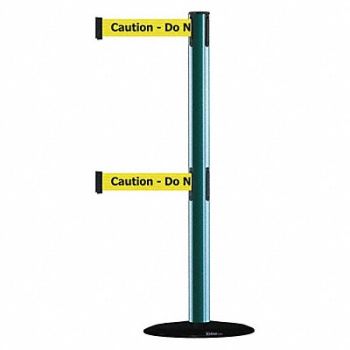 TENSABARRIER D0017 Barrier Post with Belt Black No Scuff, 3YHK1