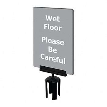 TENSABARRIER Acrylic Sign Gray Wet Floor, 3YHK4