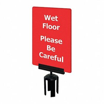 TENSABARRIER Acrylic Sign Red Wet Floor, 3YHK6