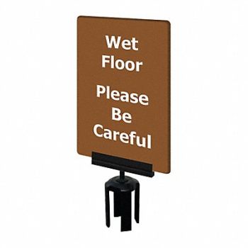 TENSABARRIER Acrylic Sign Brown Wet Floor, 3YHK7