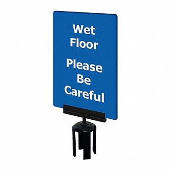 TENSABARRIER Acrylic Sign Blue Wet Floor, 3YHL2