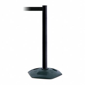 TENSABARRIER D0032 Barrier Post with Belt 7-1/2 ft L Black, 3YHV4