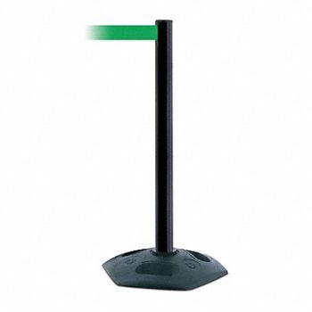 TENSABARRIER D0032 Barrier Post with Belt 7-1/2 ft L Green, 3YHV5