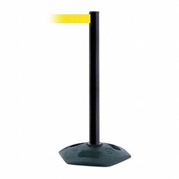 TENSABARRIER D0032 Barrier Post w/ Belt 7-1/2 ft L Yellow, 3YHV6