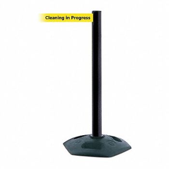 TENSABARRIER D0033 Barrier Post with Belt PVC Black, 3YHW3