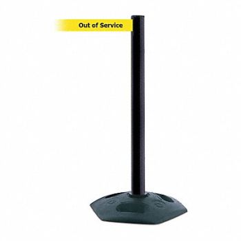 TENSABARRIER D0033 Barrier Post with Belt PVC Black, 3YHW5