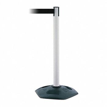 TENSABARRIER D0032 Barrier Post with Belt 7-1/2 ft L Black, 3YHW6