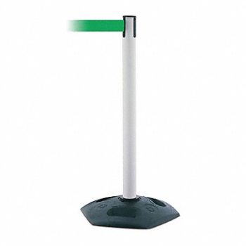 TENSABARRIER D0032 Barrier Post with Belt 7-1/2 ft L Green, 3YHW7