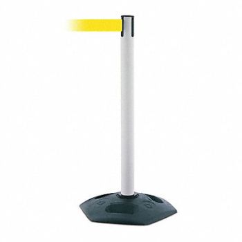 TENSABARRIER D0032 Barrier Post w/ Belt 7-1/2 ft L Yellow, 3YHW8