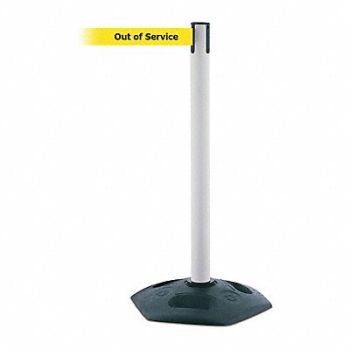 TENSABARRIER D0033 Barrier Post with Belt PVC White, 3YHX7