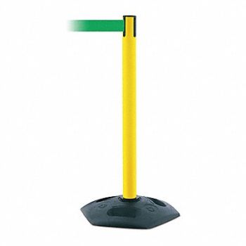 TENSABARRIER D0032 Barrier Post with Belt 7-1/2 ft L Green, 3YHX9