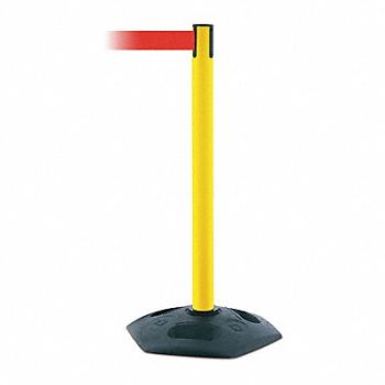 TENSABARRIER D0032 Barrier Post with Belt 7-1/2 ft L Red, 3YHY2