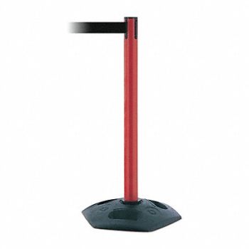 TENSABARRIER D0032 Barrier Post with Belt 7-1/2 ft L Black, 3YHZ1