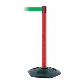 TENSABARRIER D0032 Barrier Post with Belt 7-1/2 ft L Green, 3YHZ2