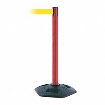 TENSABARRIER D0032 Barrier Post w/ Belt 7-1/2 ft L Yellow, 3YHZ3