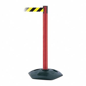 TENSABARRIER D0032 Barrier Post with Belt PVC Red, 3YHZ6