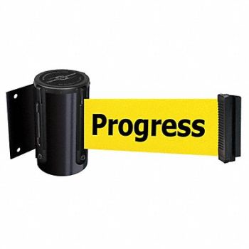 TENSABARRIER D0088 Belt Barrier Black Belt Color Yellow, 3YJE1