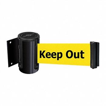 TENSABARRIER D0088 Belt Barrier Black Belt Color Yellow, 3YJE2