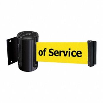 TENSABARRIER D0088 Belt Barrier Black Belt Color Yellow, 3YJE3