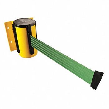 TENSABARRIER D0087 Belt Barrier Yellow Belt Color Green, 3YJE5