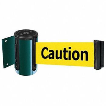 TENSABARRIER D0088 Belt Barrier Green Belt Color Yellow, 3YJJ7