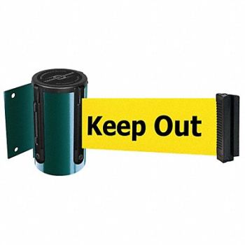 TENSABARRIER D0088 Belt Barrier Green Belt Color Yellow, 3YJK1