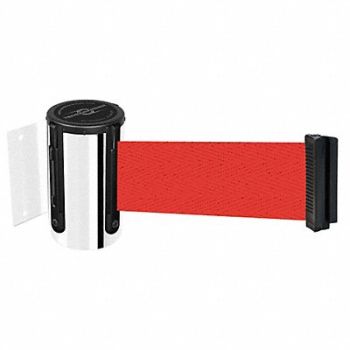 TENSABARRIER D0089 Belt Barrier Chrome Belt Red, 3YJK6