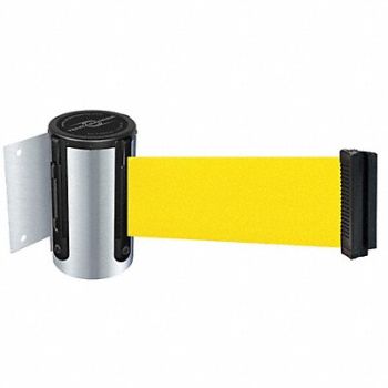 TENSABARRIER D0089 Belt Barrier Chrome Belt Yellow, 3YJL7