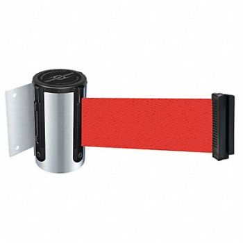 TENSABARRIER D0089 Belt Barrier Chrome Belt Red, 3YJL8