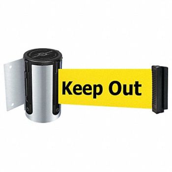 TENSABARRIER D0091 Belt Barrier Chrome Belt Yellow, 3YJN5