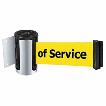 TENSABARRIER D0091 Belt Barrier Chrome Belt Yellow, 3YJN6
