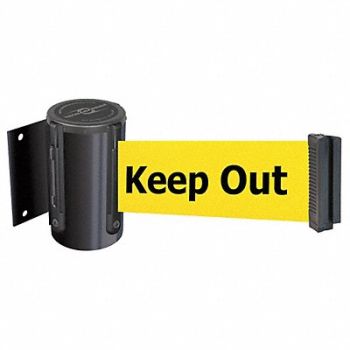 TENSABARRIER D0095 Belt Barrier Black Belt Color Yellow, 3YJR9