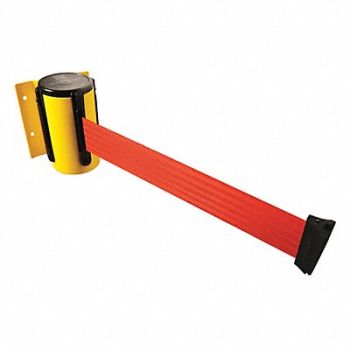 TENSABARRIER D0094 Belt Barrier Yellow Belt Color Red, 3YJT5