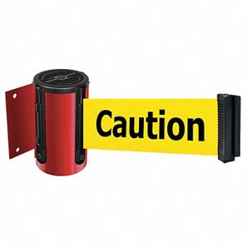 TENSABARRIER D0095 Belt Barrier Red Belt Color Yellow, 3YJV1