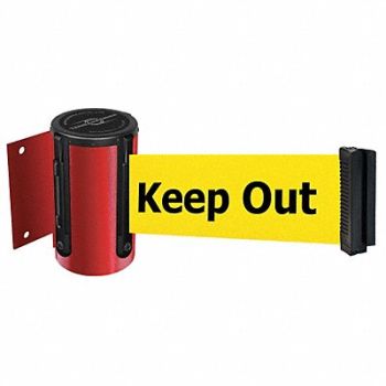 TENSABARRIER D0095 Belt Barrier Red Belt Color Yellow, 3YJV5