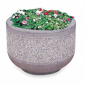 WAUSAU TILE Security Planter Round 24 in L 17 in H, 3YMC6