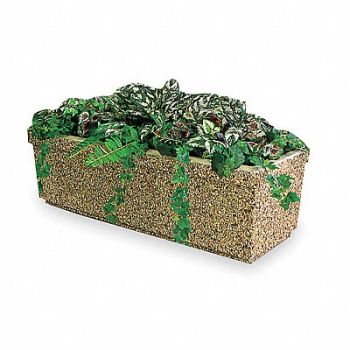 WAUSAU TILE Security Planter Rectangle 48 in W Sand, 3YMC8