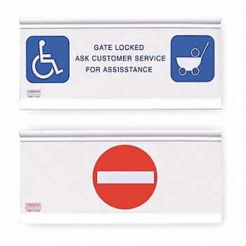 TURNSTILE Gate Locked/No Entry Gate Signage, 3YMG8