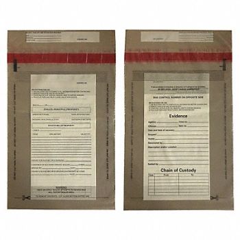 CORTECH Evidence Bag Dual Sided 12 x 9 In PK100, 3YMK3
