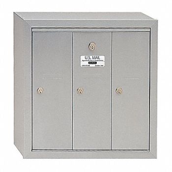 SALSBURY INDUSTRIES Vertical Mailbox 3 Doors Alum, 3YNT4