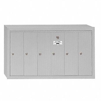 SALSBURY INDUSTRIES Vertical Mailbox 6 Doors Alum, 3YNT7