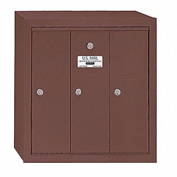 SALSBURY INDUSTRIES Vertical Mailbox 3 Doors Bronze, 3YNU5