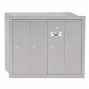 SALSBURY INDUSTRIES Vertical Mailbox 4 Doors Alum, 3YNV2