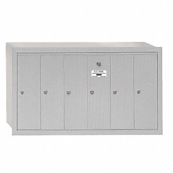 SALSBURY INDUSTRIES Vertical Mailbox 6 Doors Alum, 3YNV4